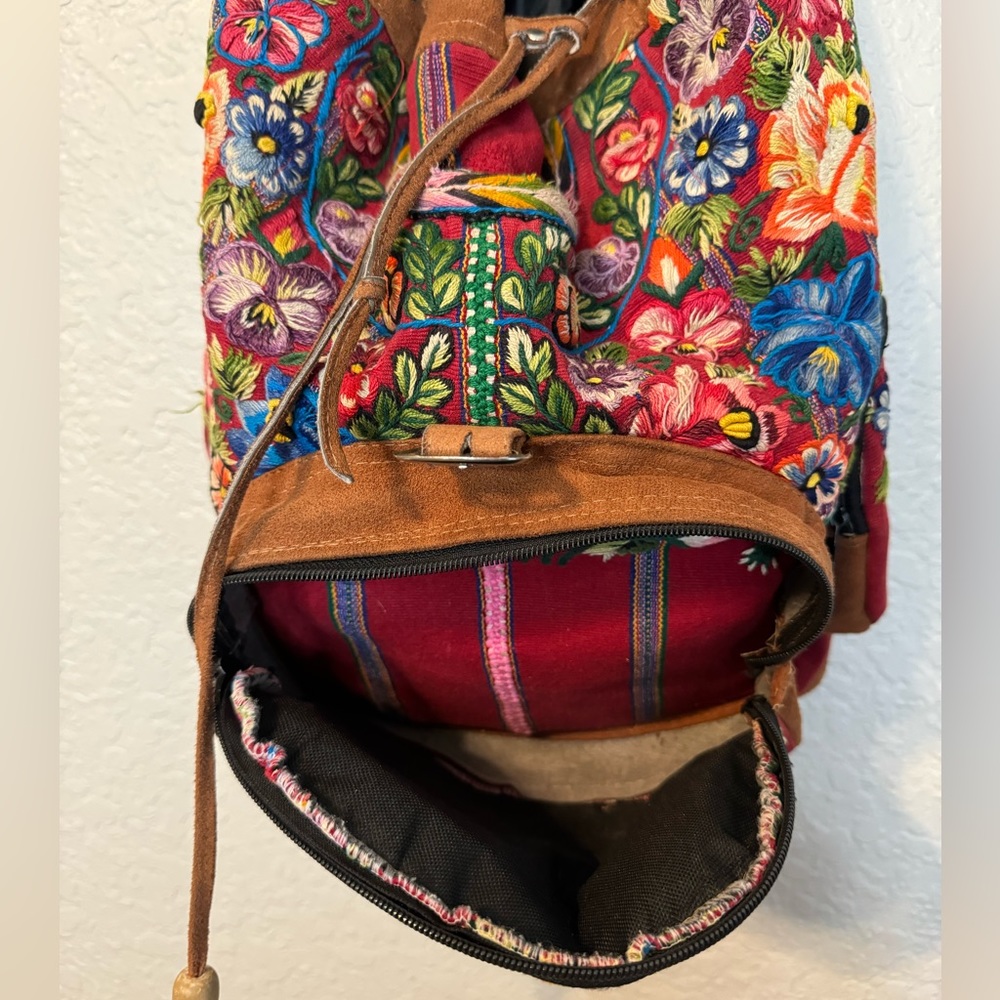 Beautiful Floral Embroidered Backpack - Picture 9 of 12